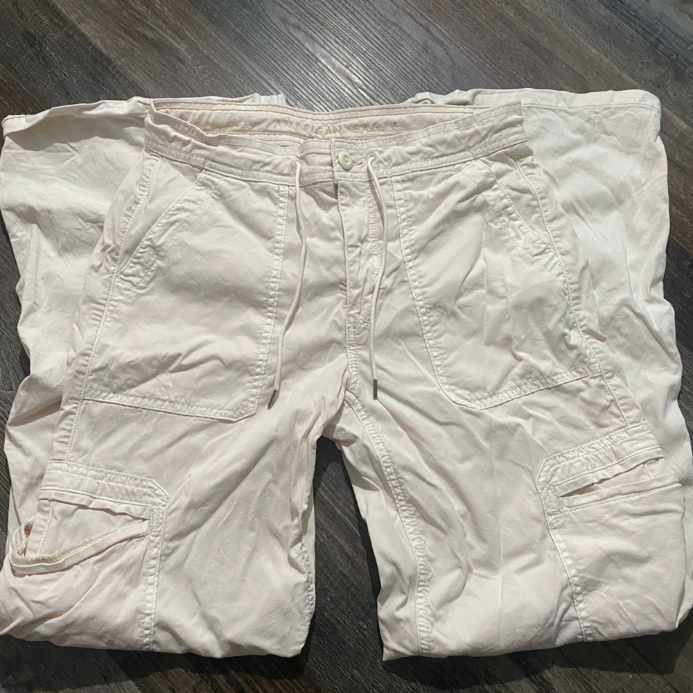 American eagle Dreamy Drape Stretch Cargo Super High-Waisted Baggy Wide-Leg Pant